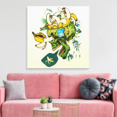 un crane ouvert sur de la fantaisie tête de mort キャンバスプリント (インサイチュ (リビング))