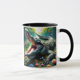 Un crocodile la gueule ouverte. マグカップ