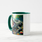 Un crocodile majestueux dans une jungle abondante. マグカップ (正面左)