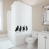 un deux trocat black silhouette cats bours シャワーカーテン (インサイチュ)