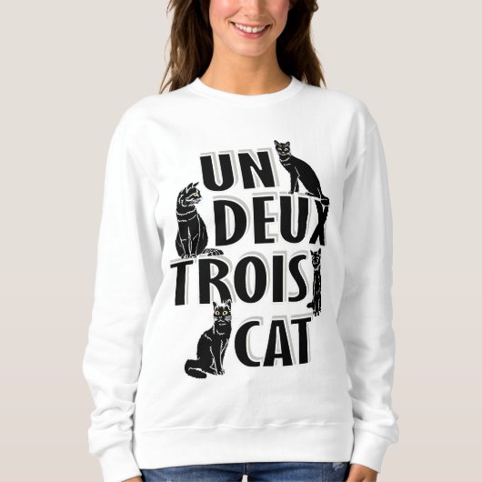 Un Deux Trois Cat フランスの - Pun スウェットシャツ (正面)