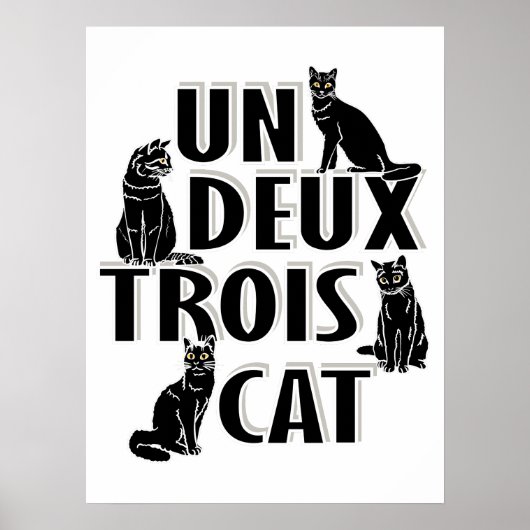 Un Deux Trois Cat フランスの - Pun ポスター (正面)