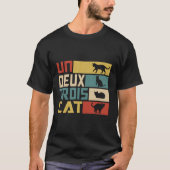 Un Deux Trois Cat – プおもしろいンフランスのキャットおもしろい・ロー Tシャツ (正面)