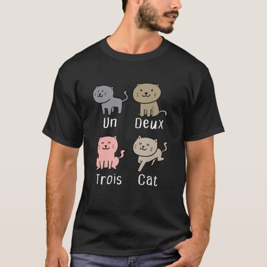 Un Deux Trois Cat Tee Kitten フランスの Cat 4 Tシャツ (正面)
