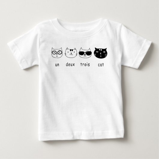 Un Deux Trois Cat,Un Deux Trois Cat / フランスの Cat ベビーTシャツ (正面)