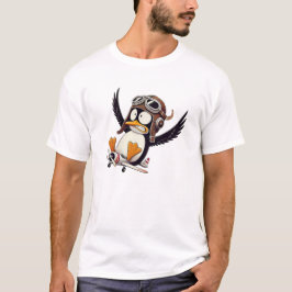 Un drôle de pingouin en avion. tシャツ