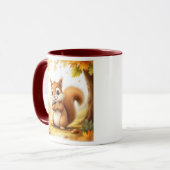 Un écureuil et sa noisette prête à être dégustée. マグカップ (正面左)