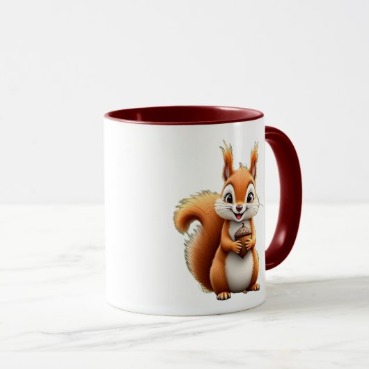Un écureuil mignon et joyeux. マグカップ (正面右)