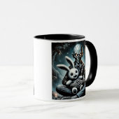 Un être démoniaque avec son lapin blanc. マグカップ (正面右)