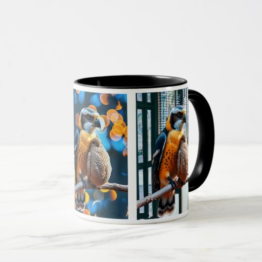 Un faucon descendant des rapaces fixe l'horizon. マグカップ (正面右)