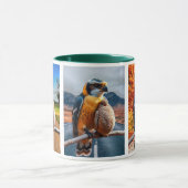 Un faucon et son petit pointent l'horizon. マグカップ (中央)