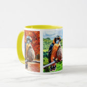 Un faucon veille sur son petit fauconneau. マグカップ (正面左)