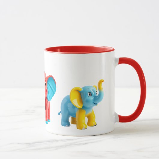 Un festivale d'éléphant colorés super mignons. マグカップ (右)