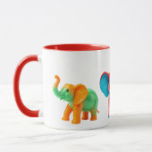 Un festivale d'éléphant colorés super mignons. マグカップ (左)