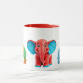 Un festivale d'éléphant colorés super mignons. マグカップ (中央)