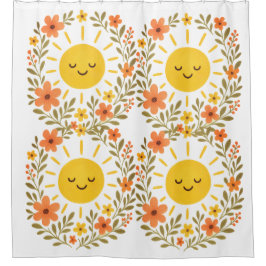 un & Floral Frame Shower Curtain シャワーカーテン