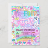 Un-Four-Gettable Princess Fairytale 4th Birthday 招待状 (正面)