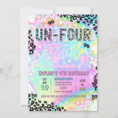 Un-Four-Gettable Rainbow Leopard 4th Birthday 招待状 (正面)