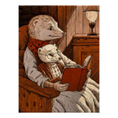 Un furet lisant un libre a un jeune furet  ポスター (正面)