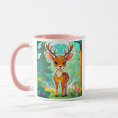 Un jeune cerf tout mignon te regarde. マグカップ (左)