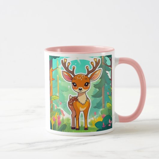 Un jeune cerf tout mignon te regarde. マグカップ (右)