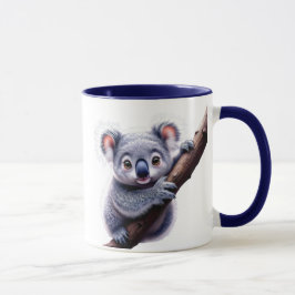 Un koala mignon accroché à une branche. マグカップ
