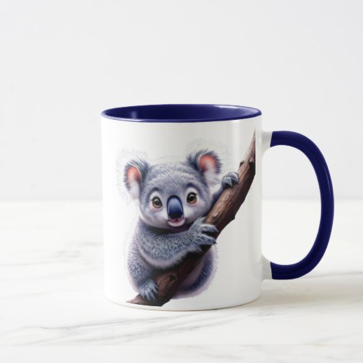 Un koala mignon accroché à une branche. マグカップ (右)