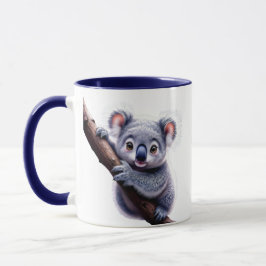 Un koala mignon accroché à une branche. マグカップ