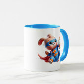 Un lapin super-héros avec son bouclier. マグカップ (正面右)