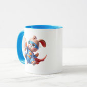 Un lapin super-héros avec son bouclier. マグカップ (正面左)