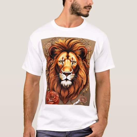 Un lionはストレージで一つのオオロギーと一つのバラを破壊する tシャツ (正面)