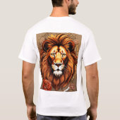 Un lionはストレージで一つのオオロギーと一つのバラを破壊する tシャツ (裏面)