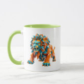 Un lion féroce sur le point d'attaquer. マグカップ (左)