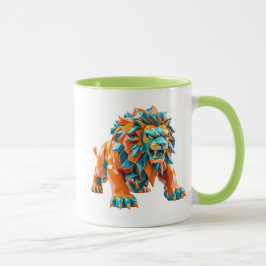 Un lion féroce sur le point d'attaquer. マグカップ