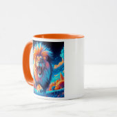 Un lion impressionnant qui rugit. マグカップ (正面左)