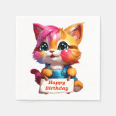 Un marrant chaton d'anniversaire スタンダードカクテルナプキン (正面)