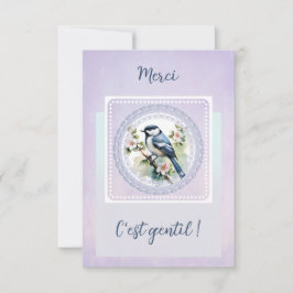 Un merci tout en délicatesse -oiseau bleu サンキューカード