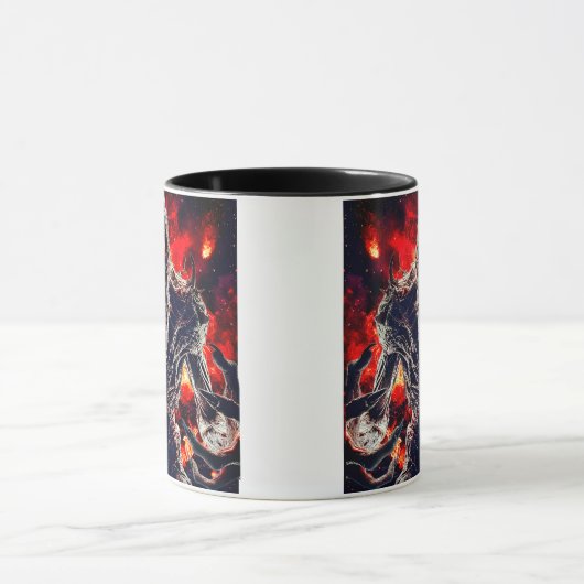 Un monstre sort des flammes. マグカップ (中央)