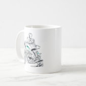 Un motard stylé au look rétro. コーヒーマグカップ (正面左)