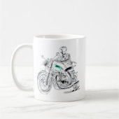 Un motard stylé au look rétro. コーヒーマグカップ (左)