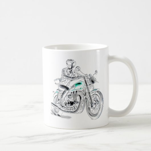 Un motard stylé au look rétro. コーヒーマグカップ (右)