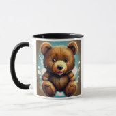 Un nounours très mignon en peluche. マグカップ (左)