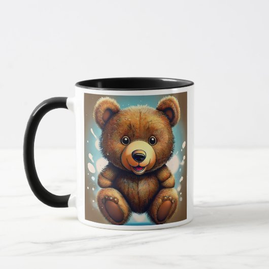 Un nounours très mignon en peluche. マグカップ (左)