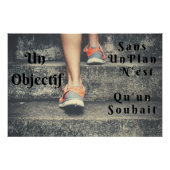 "Un Objectif" Affiche Murale Citation Positive ポスター (正面)