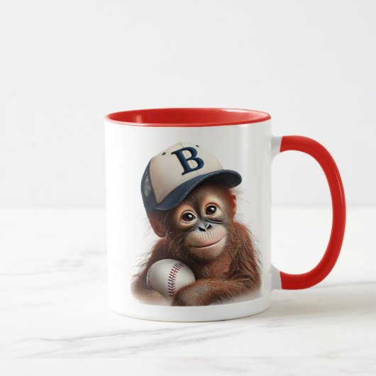 Un orang-outan joueur de baseball. マグカップ (右)
