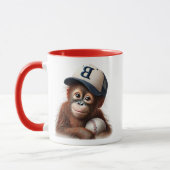 Un orang-outan joueur de baseball. マグカップ (左)