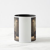 Un ourson devant un pot de confiture se régale. マグカップ (中央)