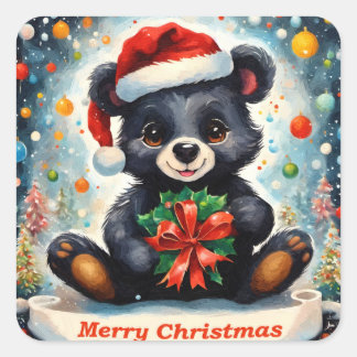 Un ourson pour noël スクエアシール