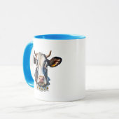 Un portrait d'une vache au regard paisible. マグカップ (正面左)