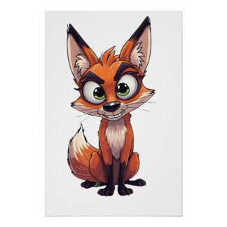Un renard avec air intéressé ポスター